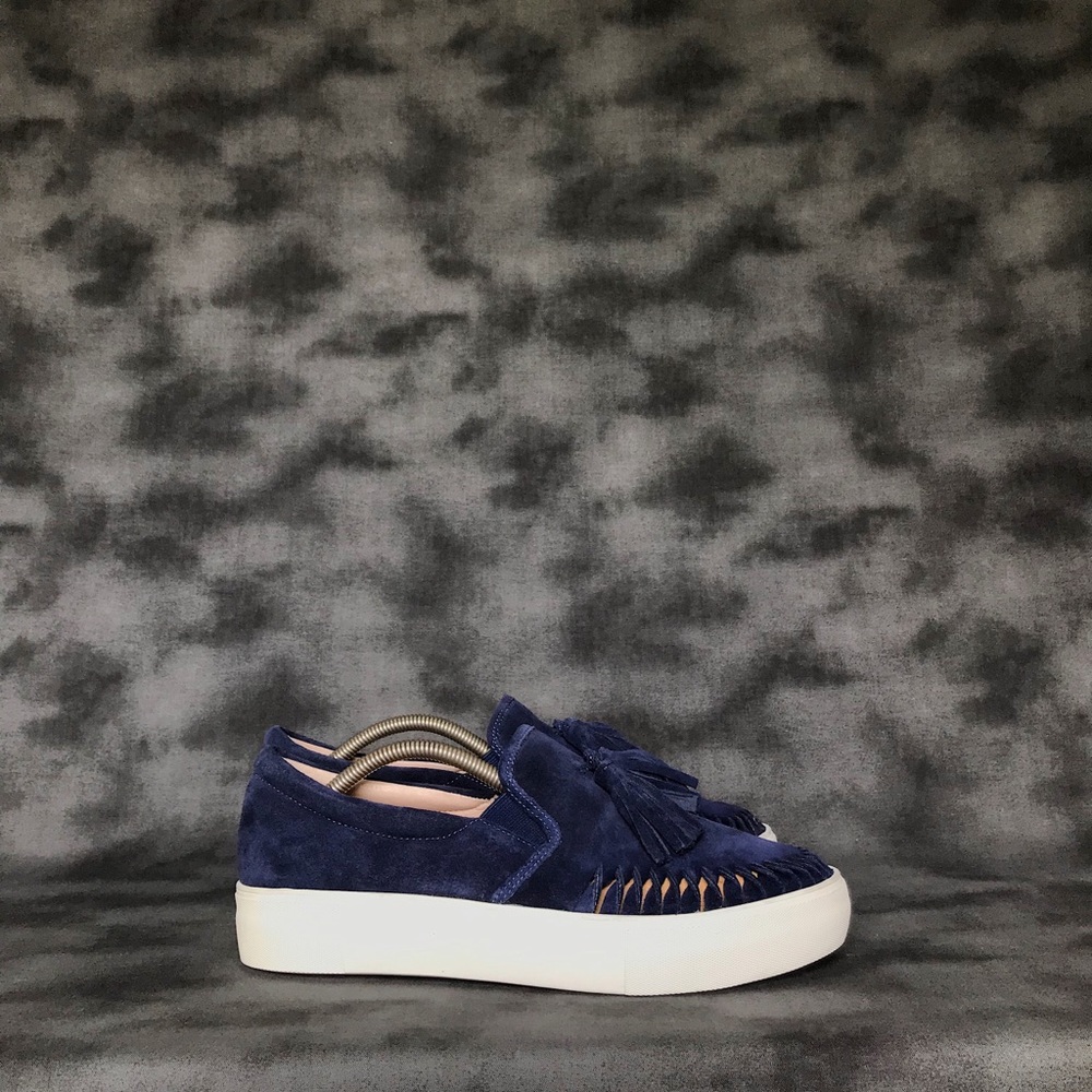 J Slides Aztec Navy Suede Slip-On Sneakers